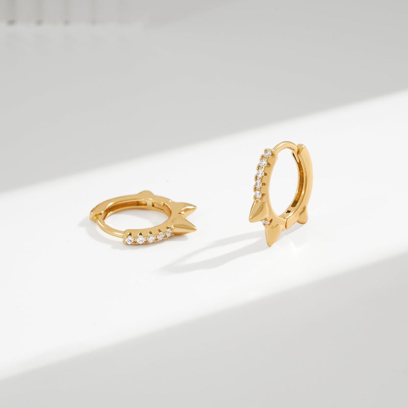 VACRONA Gold Hoop Earrings Huggie for Women Cubic Zirconia 14k Gold Plated Small Huggie Hoops Earrings Hypoallergenic Jewelry Gifts - Image 5